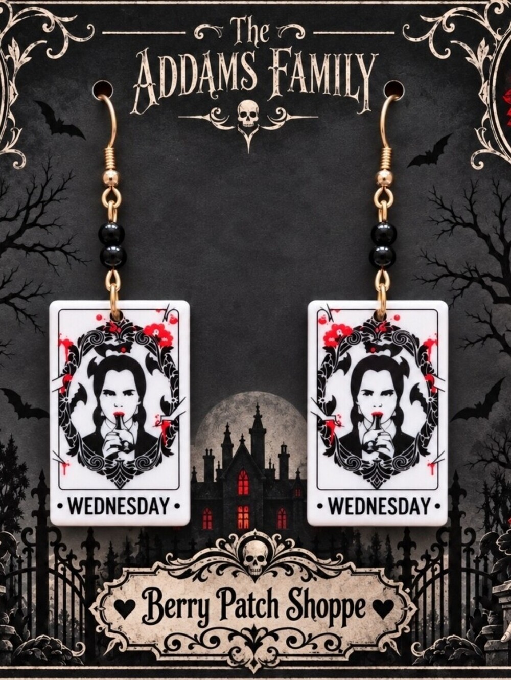 Wednesday Addams Halloween Dangle Drop Earrings